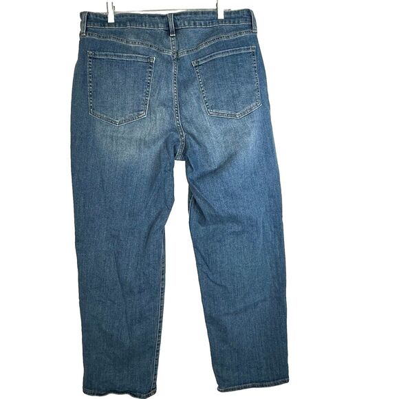 Old Navy High Rise Loose Blue Jeans Straight Leg Size 16 - Picture 3 of 6